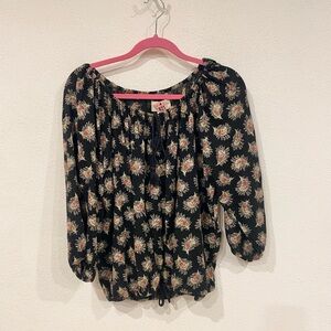 Denim & Supply Ralph Lauren Floral Boho Peasant Top Size Medium EUC
